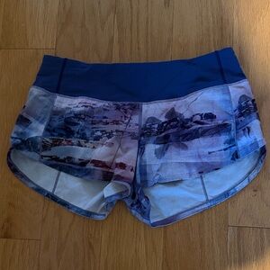 lululemon athletica Blue Patterned Athletic Shorts